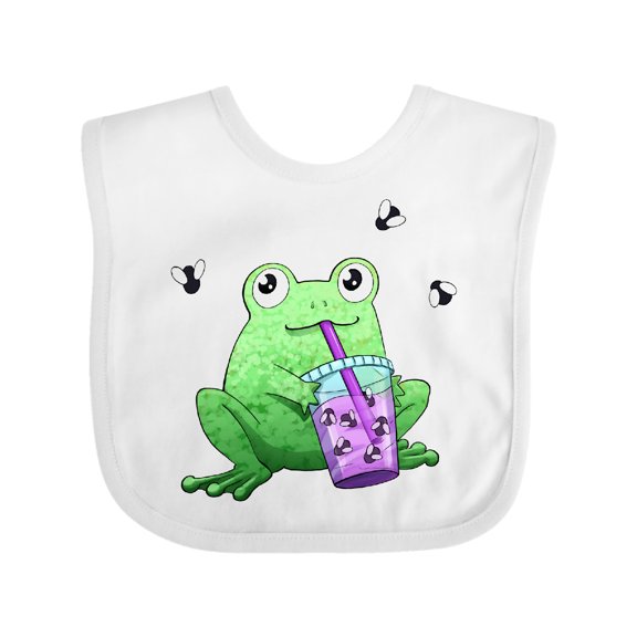 Inktastic Boba Toad Cute Frog with Tea Boys or Girls Baby Bib