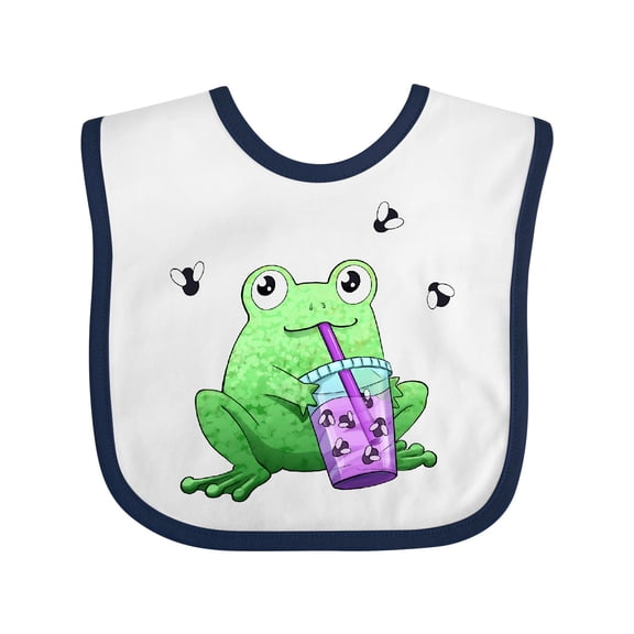 Inktastic Boba Toad Cute Frog with Tea Boys or Girls Baby Bib