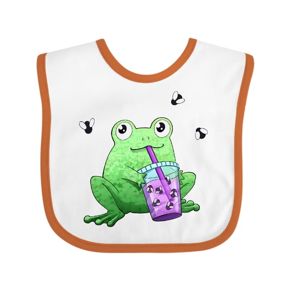 Inktastic Boba Toad Cute Frog with Tea Boys or Girls Baby Bib