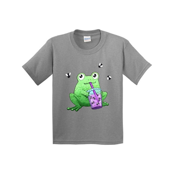 Inktastic Boba Toad Cute Frog with Tea Youth T-Shirt