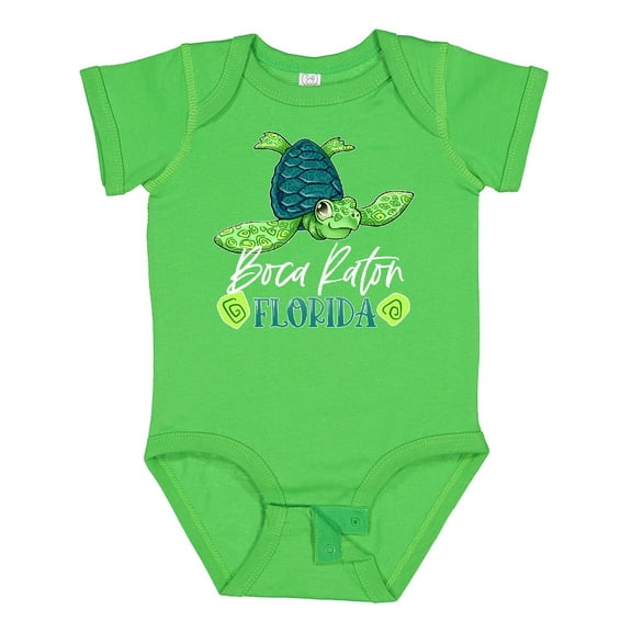 Inktastic Boca Raton, Florida Happy Sea Turtle Boys or Girls Baby Bodysuit