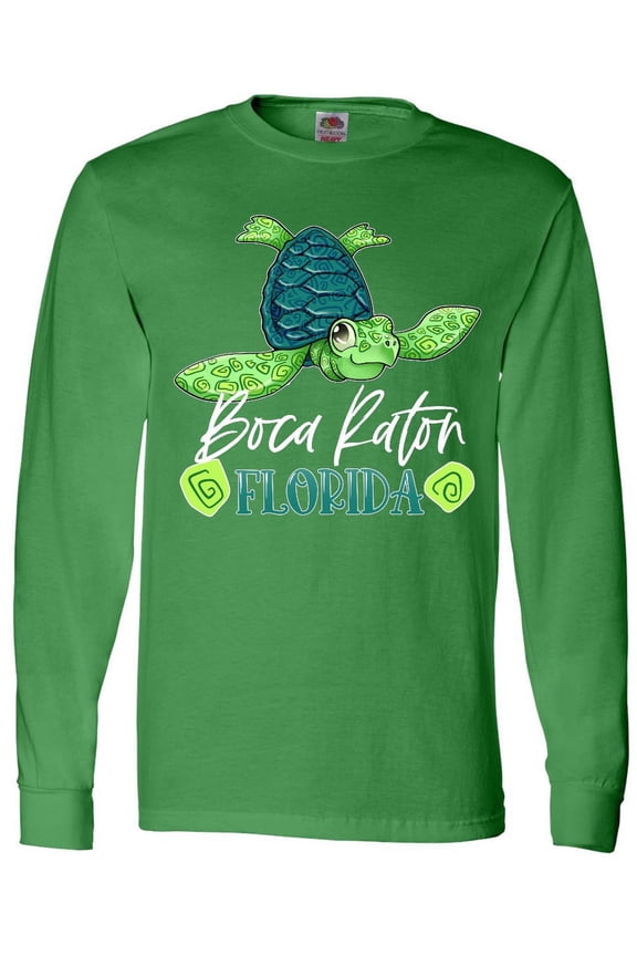 Boca Raton, Florida Happy Sea Turtle Long Sleeve T-Shirt