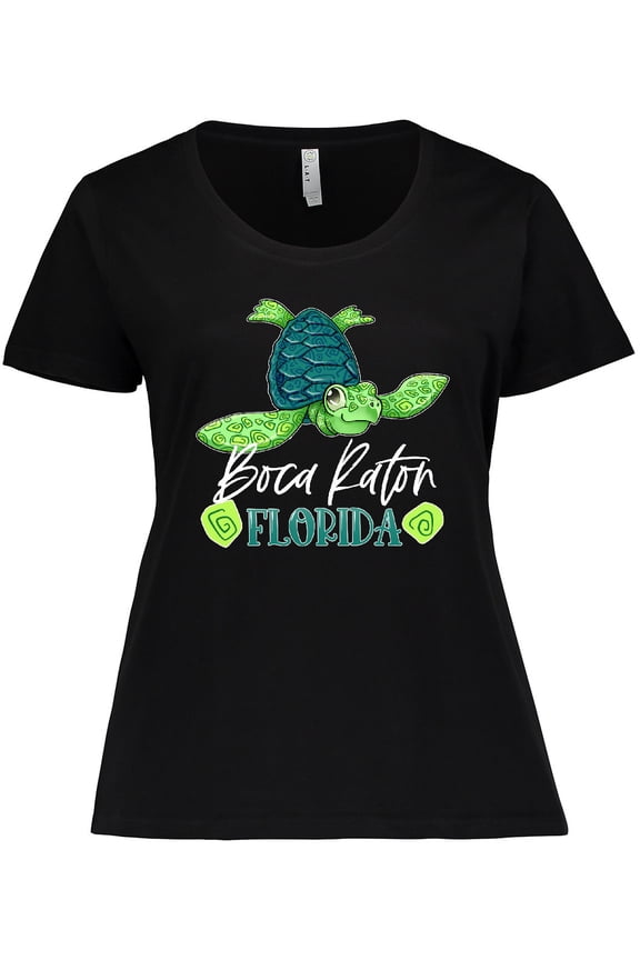Boca Raton, Florida Happy Sea Turtle Women's Plus Size T-Shirt