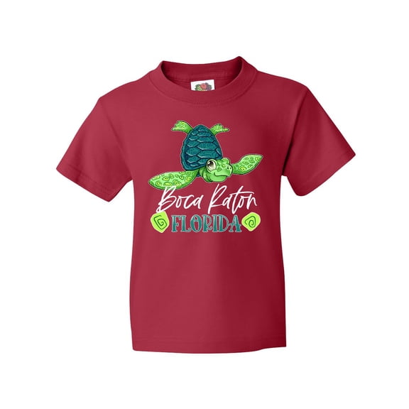 Inktastic Boca Raton, Florida Happy Sea Turtle Youth T-Shirt