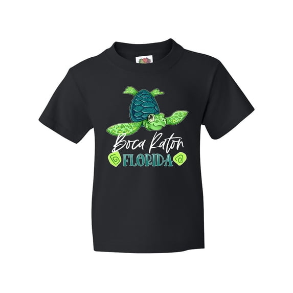 Inktastic Boca Raton, Florida Happy Sea Turtle Youth T-Shirt