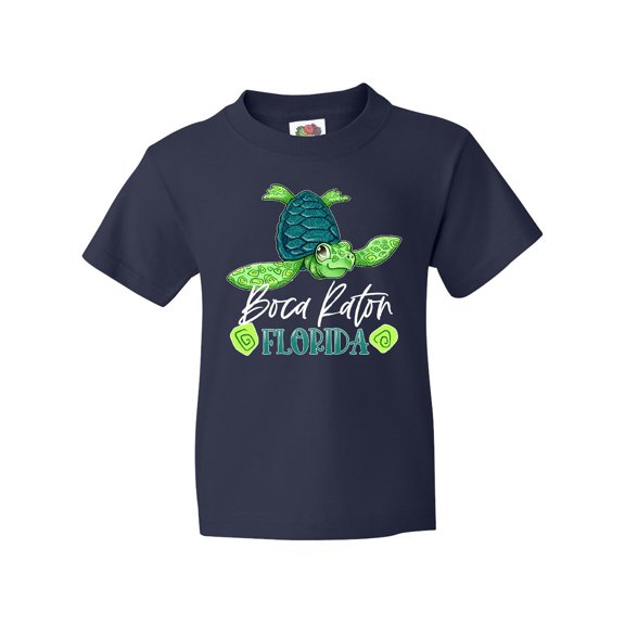 Inktastic Boca Raton, Florida Happy Sea Turtle Youth T-Shirt