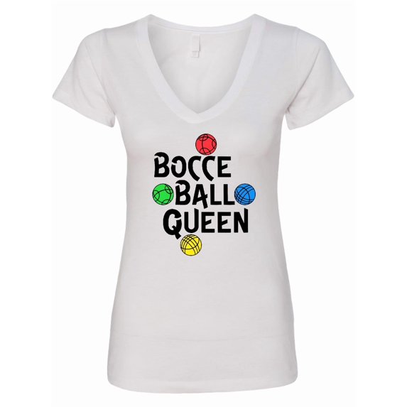Inktastic Bocce Ball Queen Women's V-Neck T-Shirt