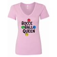 thumbnail image 1 of Inktastic Bocce Ball Queen Women's V-Neck T-Shirt, 1 of 5