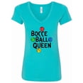 thumbnail image 1 of Inktastic Bocce Ball Queen Women's V-Neck T-Shirt, 1 of 5