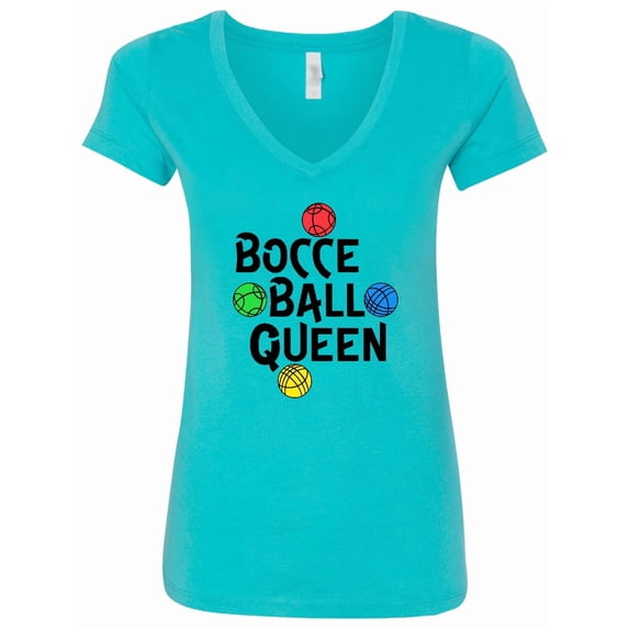 Inktastic Bocce Ball Queen Women's V-Neck T-Shirt