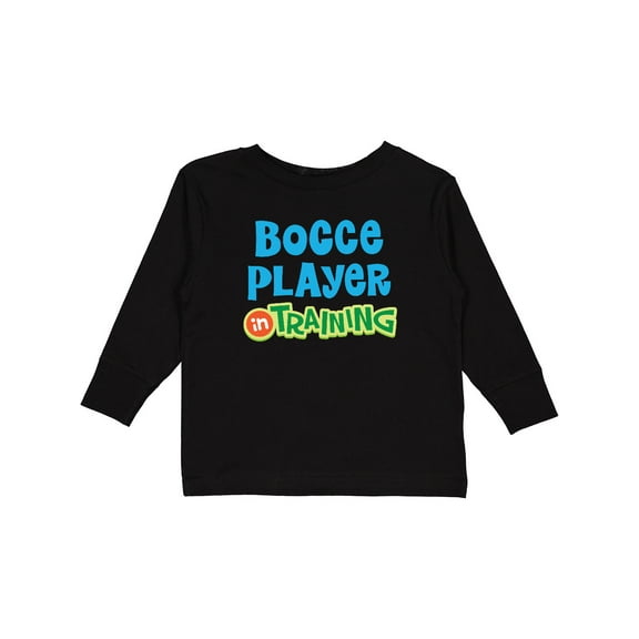 Inktastic Bocce Player in Training Boys or Girls Long Sleeve Toddler T-Shirt