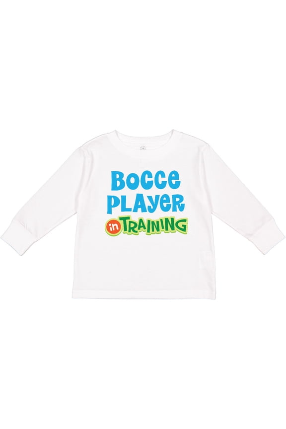 Bocce Player in Training Boys or Girls Long Sleeve Toddler T-Shirt
