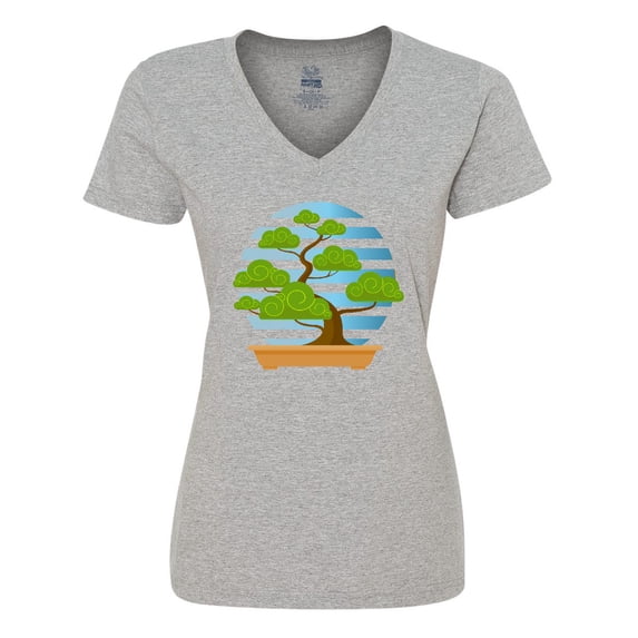 Inktastic Bonsai Tree Garden Women's V-Neck T-Shirt