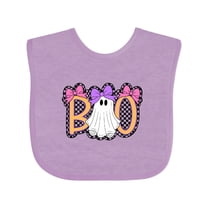 Inktastic Boo Cute Halloween Ghost Checkered Girls Baby Bib