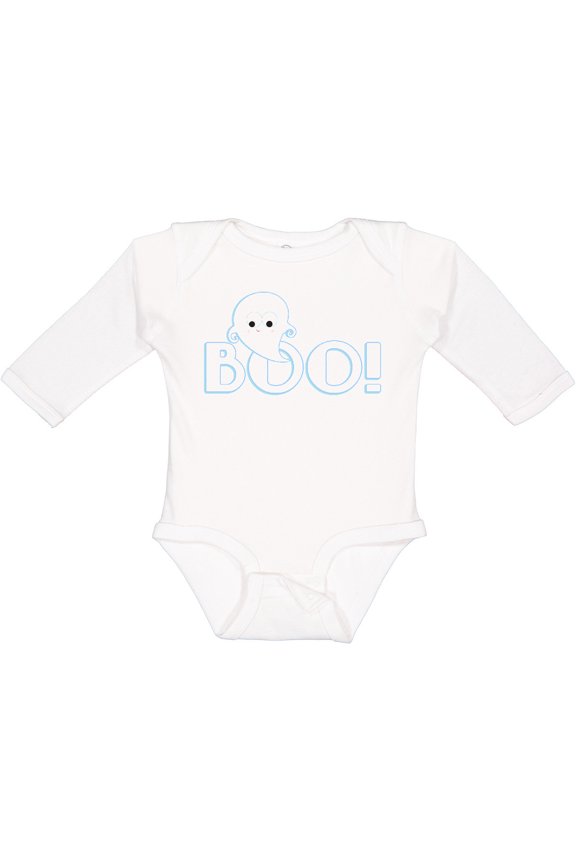 Boo Ghost Boys or Girls Long Sleeve Baby Bodysuit