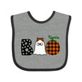 thumbnail image 1 of Inktastic Boo Halloween Ghost and Plaid Pumpkin Boys or Girls Baby Bib, 1 of 4