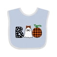 thumbnail image 1 of Inktastic Boo Halloween Ghost and Plaid Pumpkin Boys or Girls Baby Bib, 1 of 4