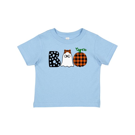 Inktastic Boo Halloween Ghost and Plaid Pumpkin Boys or Girls Baby T-Shirt