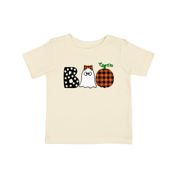 Inktastic Boo Halloween Ghost and Plaid Pumpkin Boys or Girls Baby T-Shirt