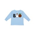 thumbnail image 1 of Inktastic Boo Halloween Ghost and Plaid Pumpkin Boys or Girls Long Sleeve Toddler T-Shirt, 1 of 5