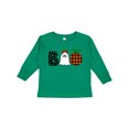 thumbnail image 1 of Inktastic Boo Halloween Ghost and Plaid Pumpkin Boys or Girls Long Sleeve Toddler T-Shirt, 1 of 4