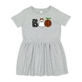 thumbnail image 1 of Inktastic Boo Halloween Ghost and Plaid Pumpkin Girls Toddler Dress, 1 of 5