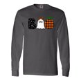 thumbnail image 1 of Inktastic Boo Halloween Ghost and Plaid Pumpkin Long Sleeve T-Shirt, 1 of 4