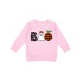 thumbnail image 1 of Inktastic Boo Halloween Ghost and Plaid Pumpkin Toddler Sweatshirt, 1 of 4