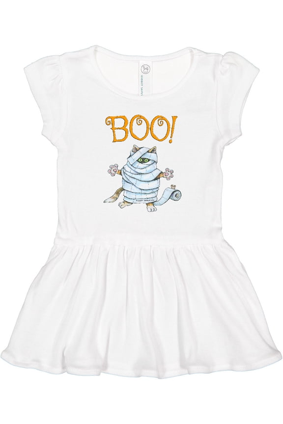 Boo with Mummy Cat Girls Toddler Dress