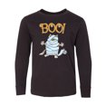 thumbnail image 1 of Inktastic Boo with Mummy Cat Long Sleeve Youth T-Shirt, 1 of 5