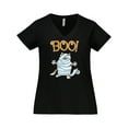 thumbnail image 1 of Inktastic Boo with Mummy Cat Women's Plus Size V-Neck T-Shirt, 1 of 5