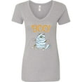 thumbnail image 1 of Inktastic Boo with Mummy Cat Women's V-Neck T-Shirt, 1 of 5