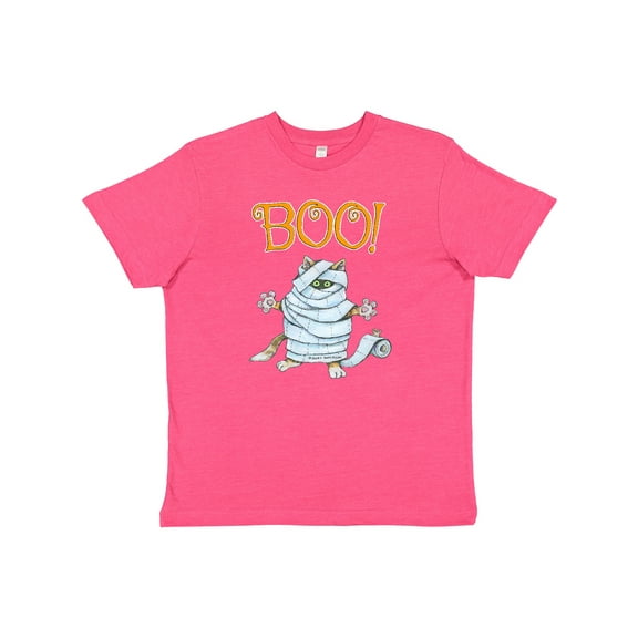 Inktastic Boo with Mummy Cat Youth T-Shirt