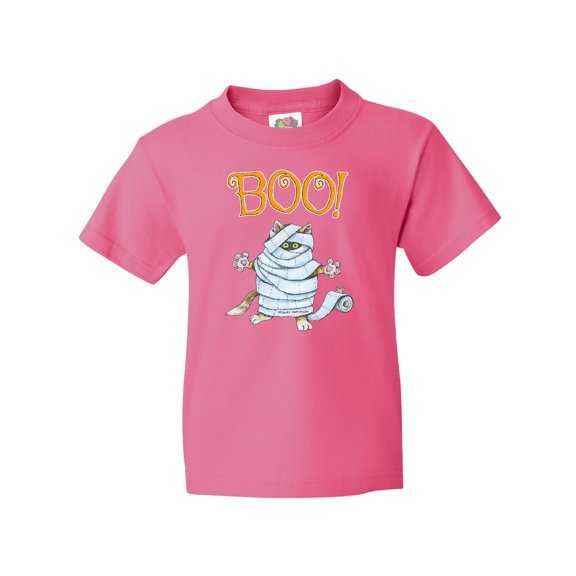 Inktastic Boo with Mummy Cat Youth T-Shirt