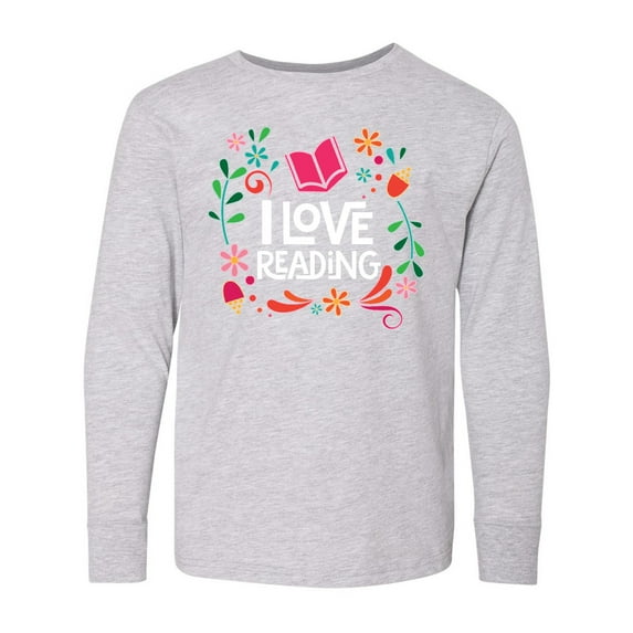 Inktastic Book Club I Love Reading Long Sleeve Youth T-Shirt