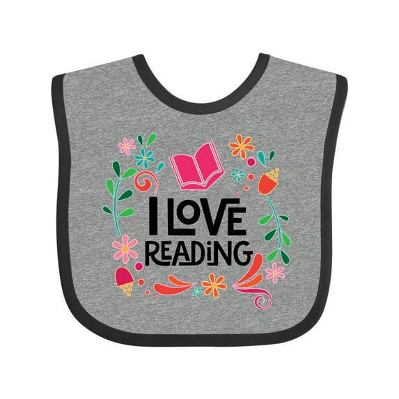 Inktastic Book Lover I Love Reading Girls Baby Bib