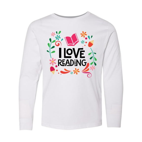 Inktastic Book Lover I Love Reading Long Sleeve Youth T-Shirt