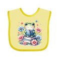 thumbnail image 1 of Inktastic Book Lover Reading Frog Librarian Girls Baby Bib, 1 of 4