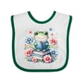 thumbnail image 1 of Inktastic Book Lover Reading Frog Librarian Girls Baby Bib, 1 of 4
