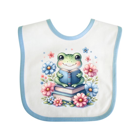 Inktastic Book Lover Reading Frog Librarian Girls Baby Bib