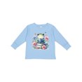 thumbnail image 1 of Inktastic Book Lover Reading Frog Librarian Girls Long Sleeve Toddler T-Shirt, 1 of 5
