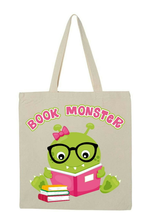 Book Monster Girl Tote Bag