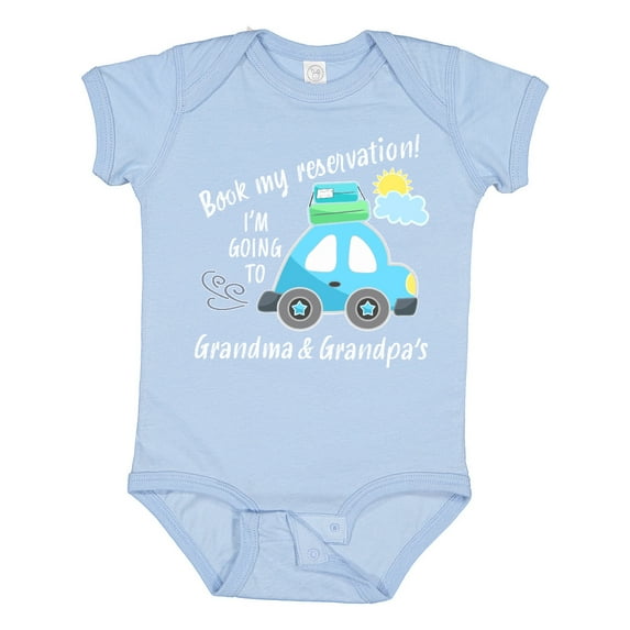 Inktastic Book My Reservation I'm Going to Grandma and Grandpa's Boys or Girls Baby Bodysuit