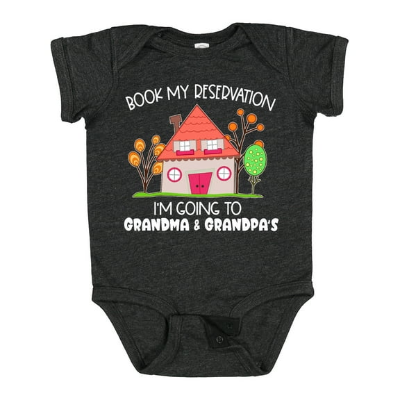 Inktastic Book My Reservation I'm Going to Grandma and Grandpa's Boys or Girls Baby Bodysuit