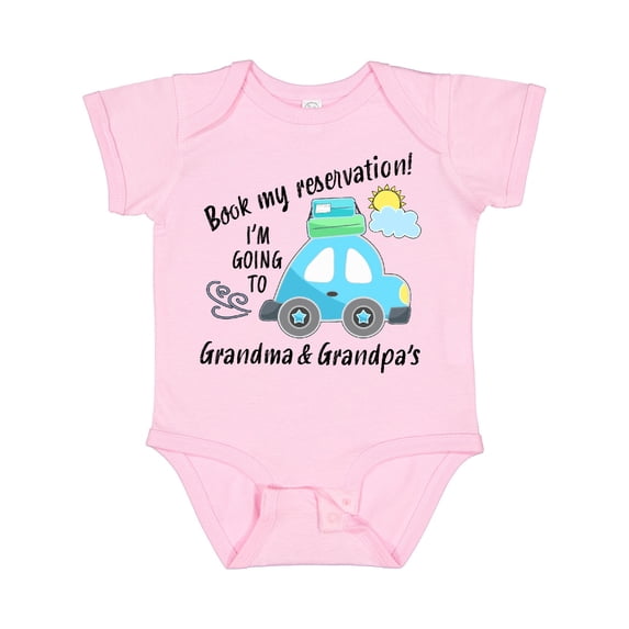 Inktastic Book My Reservation I'm Going to Grandma and Grandpa's Boys or Girls Baby Bodysuit