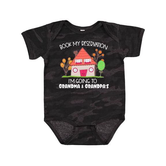 Inktastic Book My Reservation I'm Going to Grandma and Grandpa's Boys or Girls Baby Bodysuit
