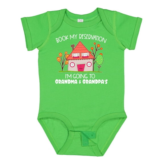 Inktastic Book My Reservation I'm Going to Grandma and Grandpa's Boys or Girls Baby Bodysuit