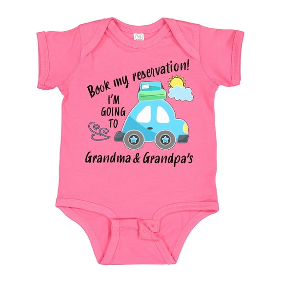 Inktastic Book My Reservation I'm Going to Grandma and Grandpa's Boys or Girls Baby Bodysuit