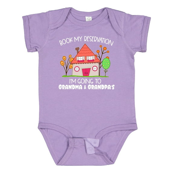 Inktastic Book My Reservation I'm Going to Grandma and Grandpa's Boys or Girls Baby Bodysuit