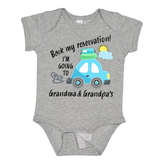 Inktastic Book My Reservation I'm Going to Grandma and Grandpa's Boys or Girls Baby Bodysuit